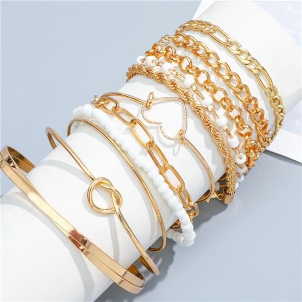 NEWITIN 49 Pieces Gold Jewelry Set for Women Fashion Costume Jewelry Gold - Picture 4 of 7